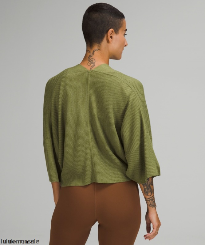 Lululemon Damen DELULU474 | Boxy Cashlu Knit Wrap Bronze Green
